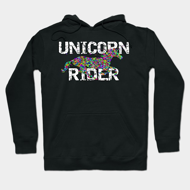 Unicorn Rider Colorful Prismatic Unicorn Lover Gift Hoodie by MisterMash